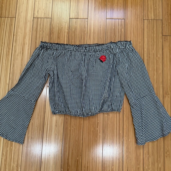 Ambiance Tops - Ambiance Black and white -Crop Top